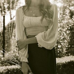 Adika White Puff Sleeve Crop Top